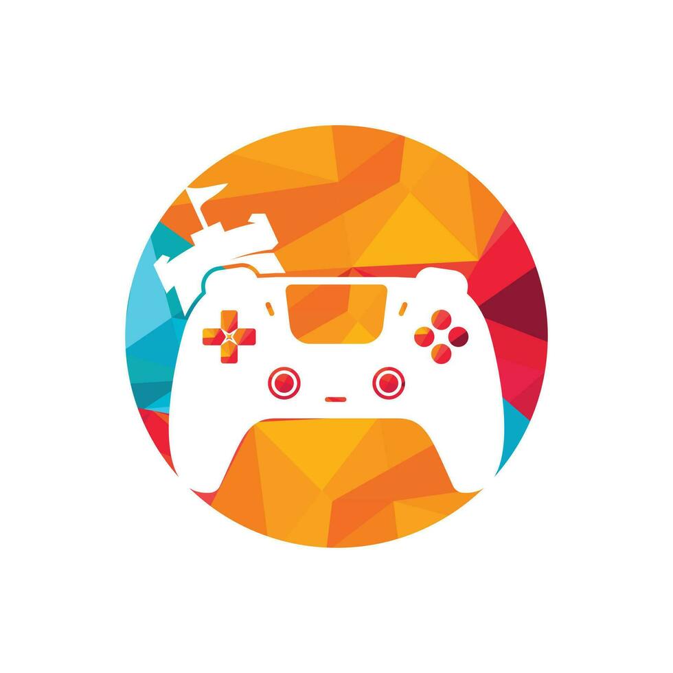 Game king vector logo design. Game console and fort icon vector design.