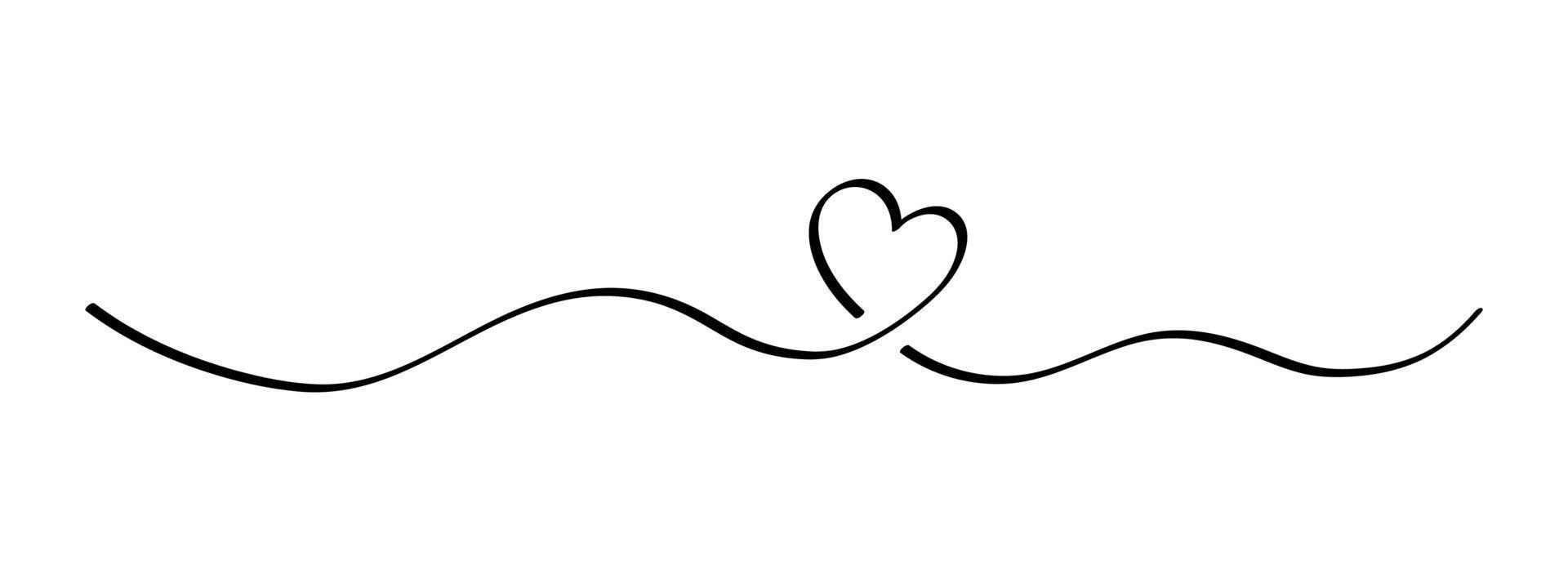 Heart and love swirl divider. vector