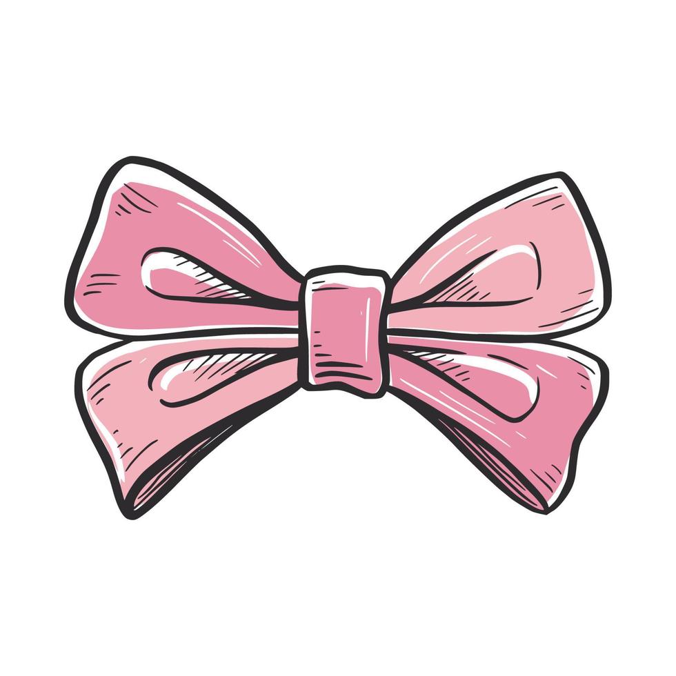 Tie bow color doodle sketch vector