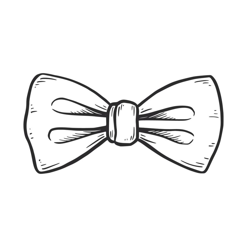 Tie bow doodle sketch. Hand drawn vector