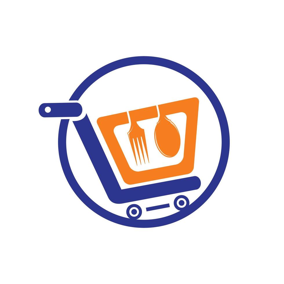 Food shopping vector logo design.