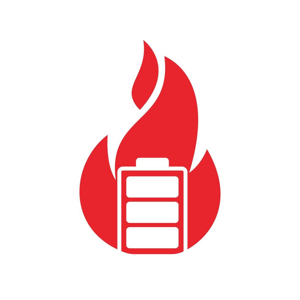 Battery fire vector logo design.