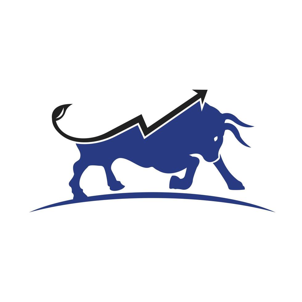Financial bull logo design. Trade Bull Chart, finance logo. vector