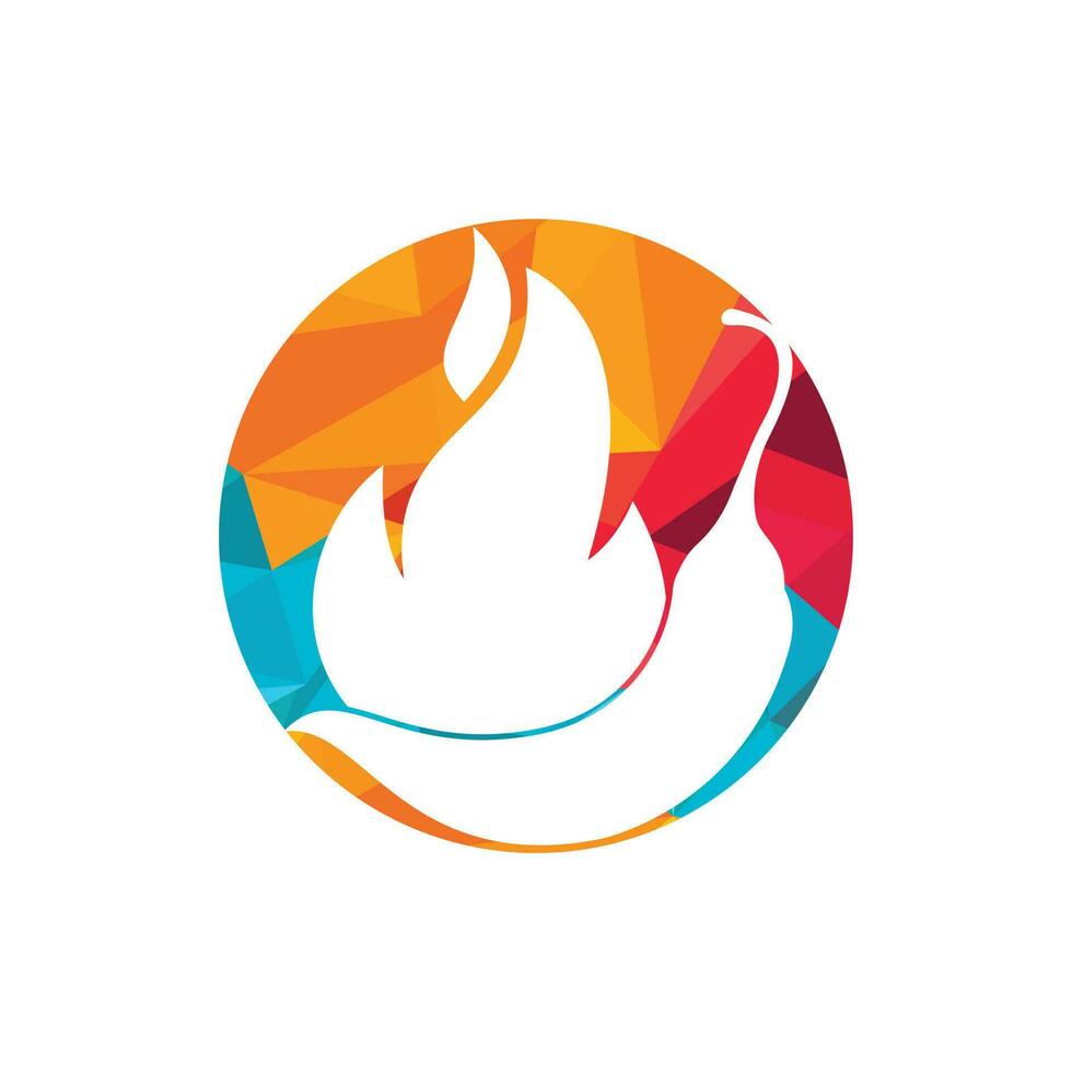 concepto de diseño de logotipo de vector de chile caliente. símbolo del logotipo de chili de fuego, icono del símbolo de la comida de especias.