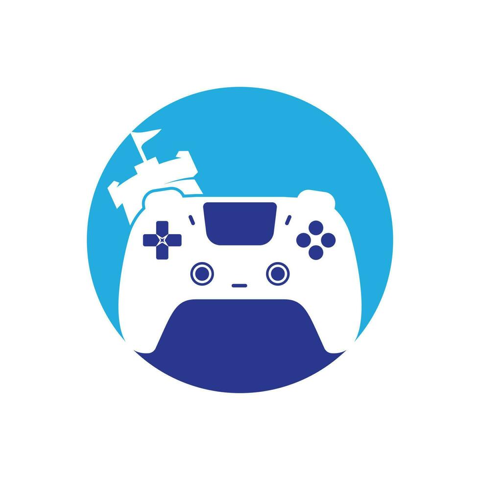 Game king vector logo design. Game console and fort icon vector design.
