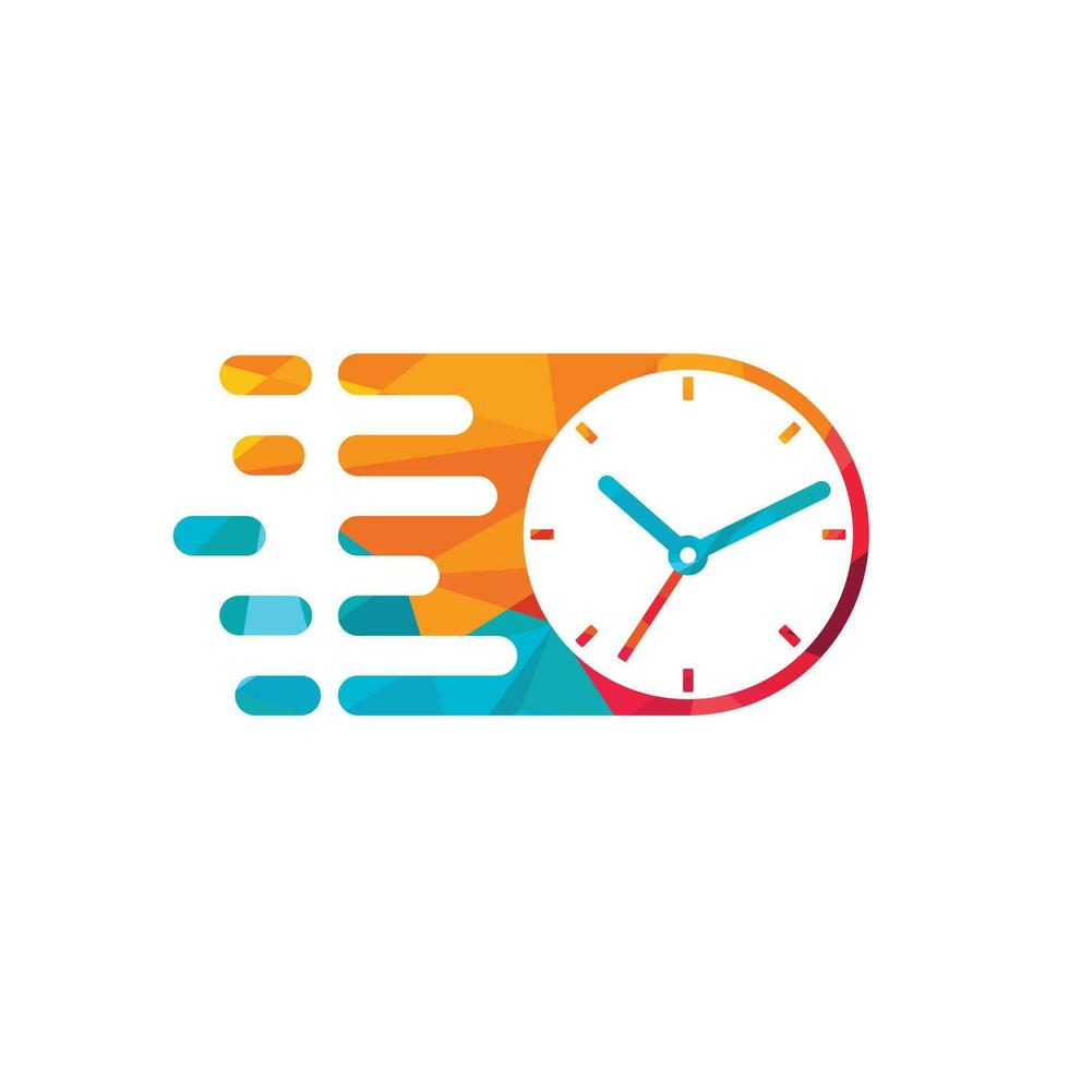 Speed time vector logo design template. Faster clock icon vector design.