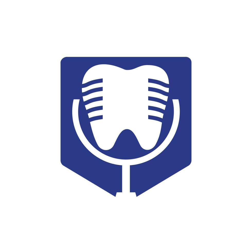 Dental podcast vector logo design template.