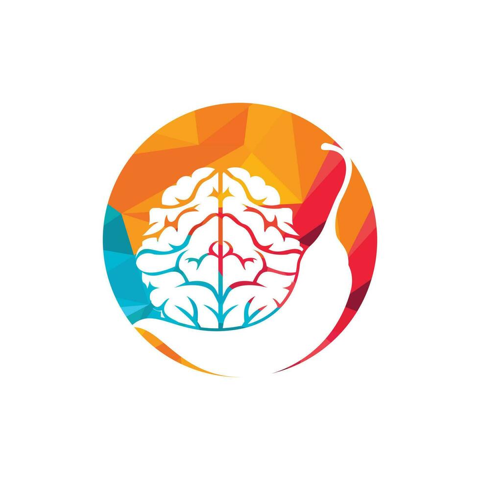 Chili brain vector logo design template. Spicy intelligence logo design concept.