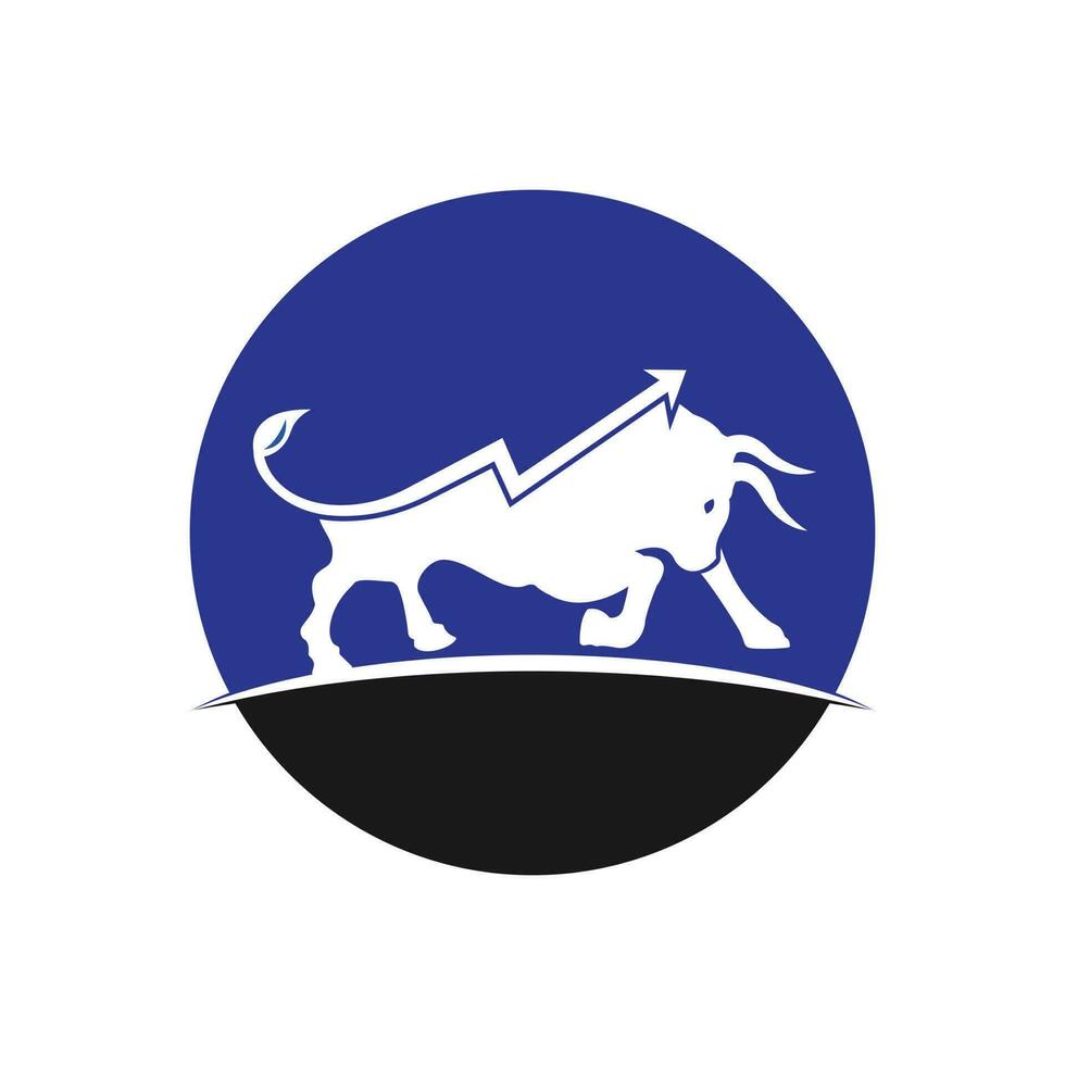 Financial bull logo design. Trade Bull Chart, finance logo. vector