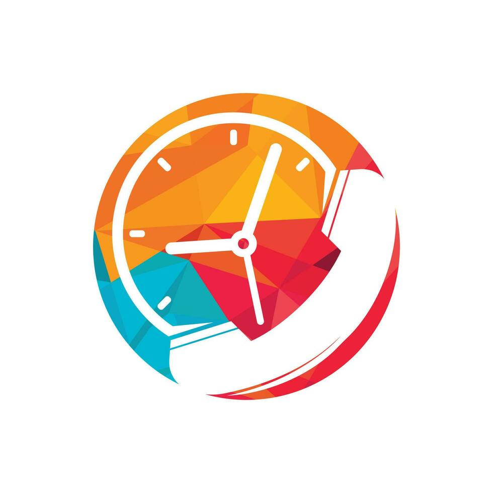 Call time vector logo design template. Support and service logo concept.
