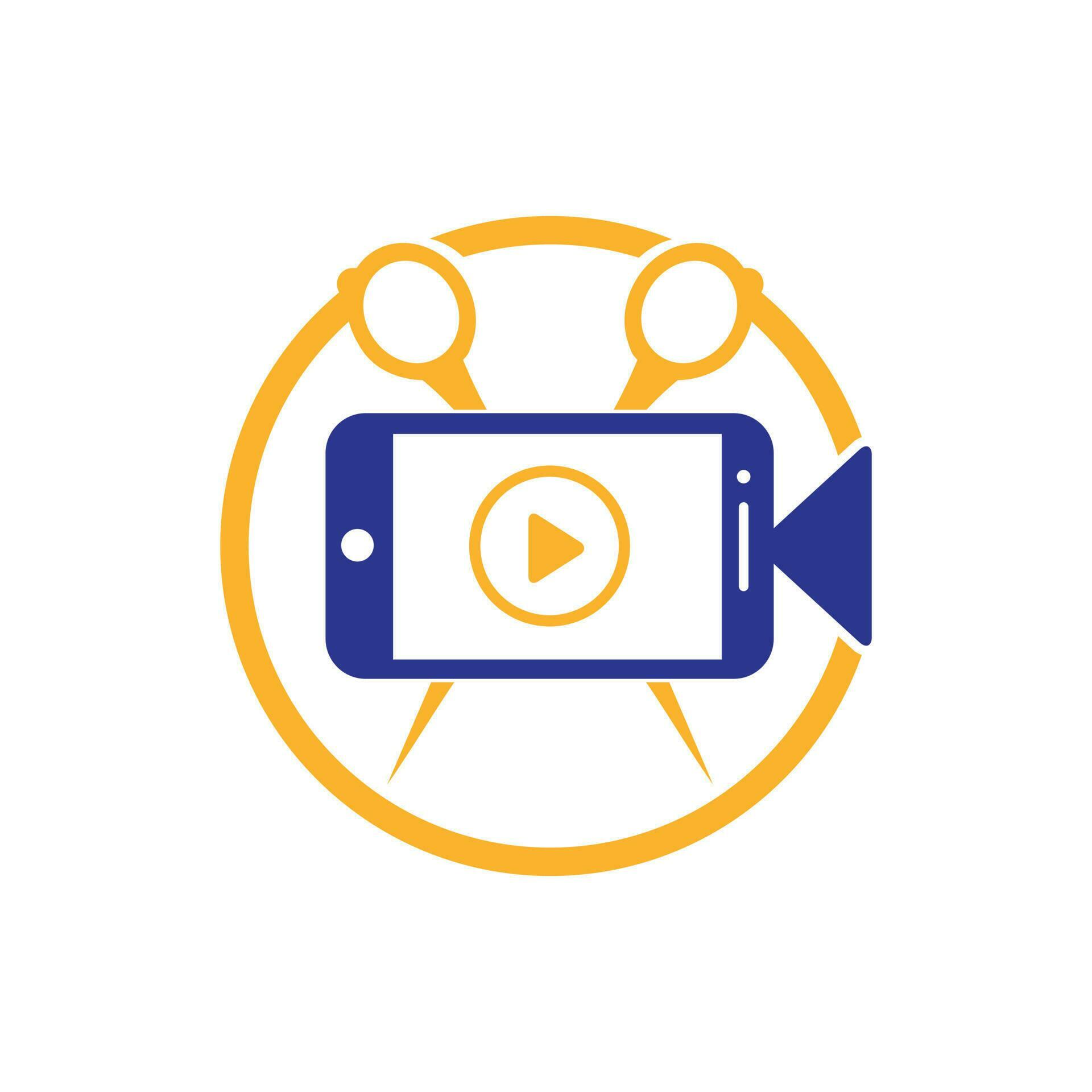 Movie film editor vector logo design. Video editing logo concept