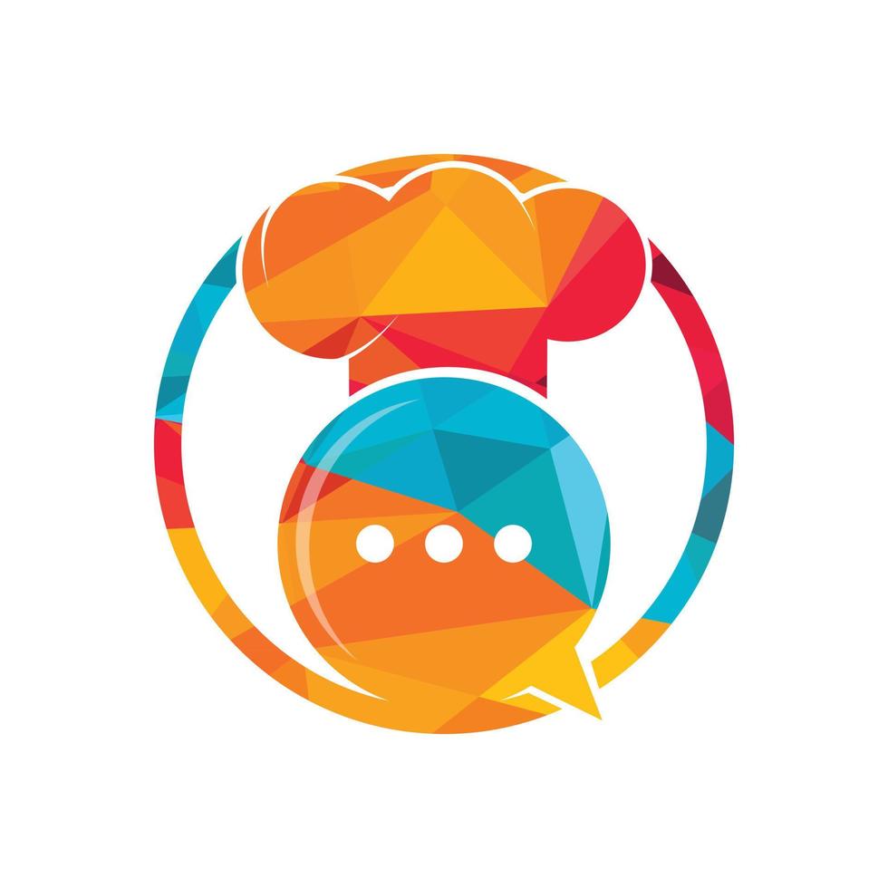 diseño de logotipo vectorial de charla de chef. vector