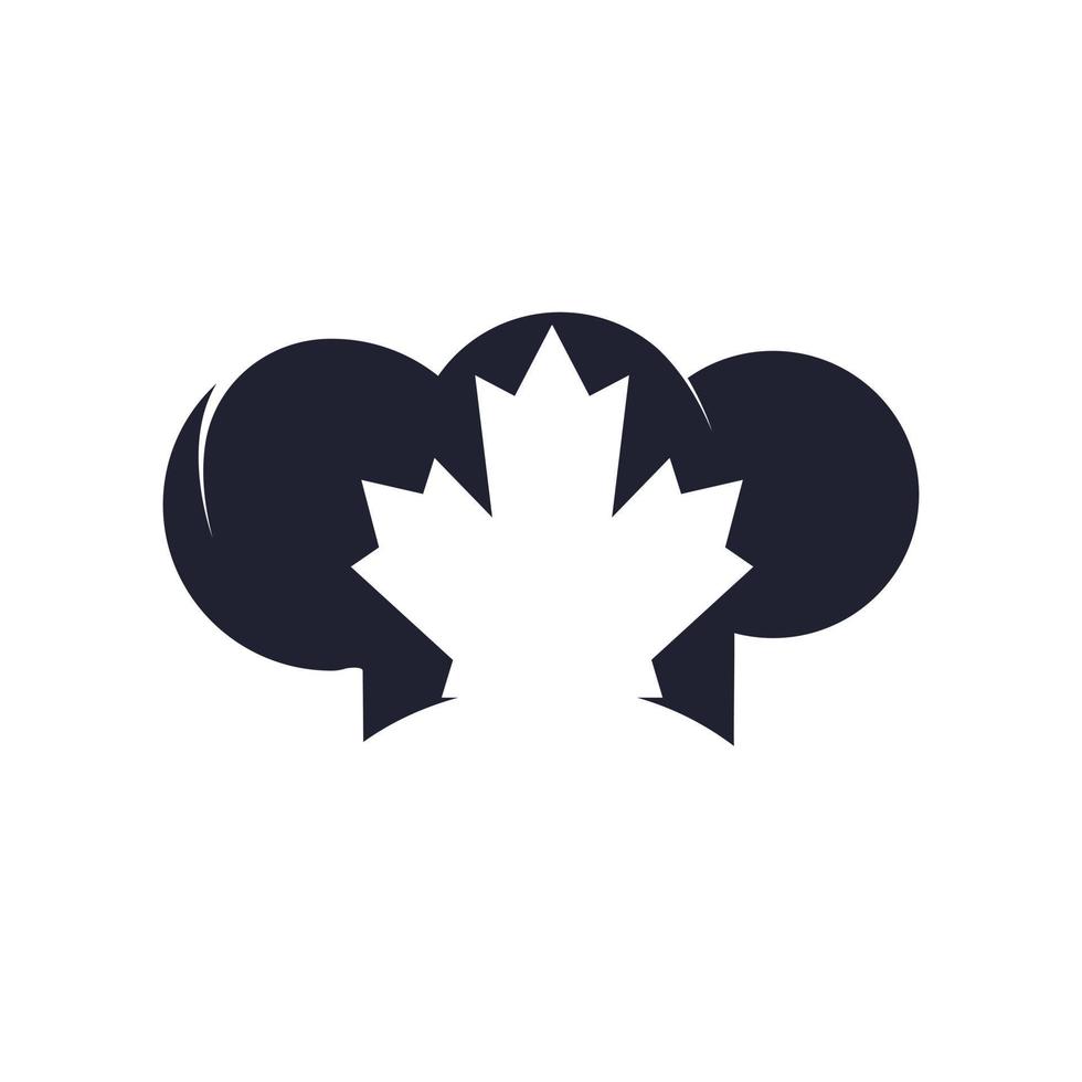 plantilla de diseño de logotipo de vector de chef canadiense. hoja de arce con el logotipo del icono del sombrero de chef.