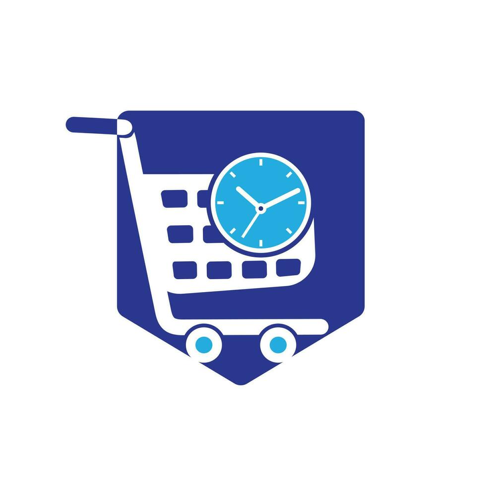 Shopping time vector logo design template.