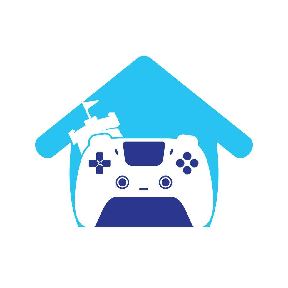 Game king vector logo design. Game console and fort icon vector design.