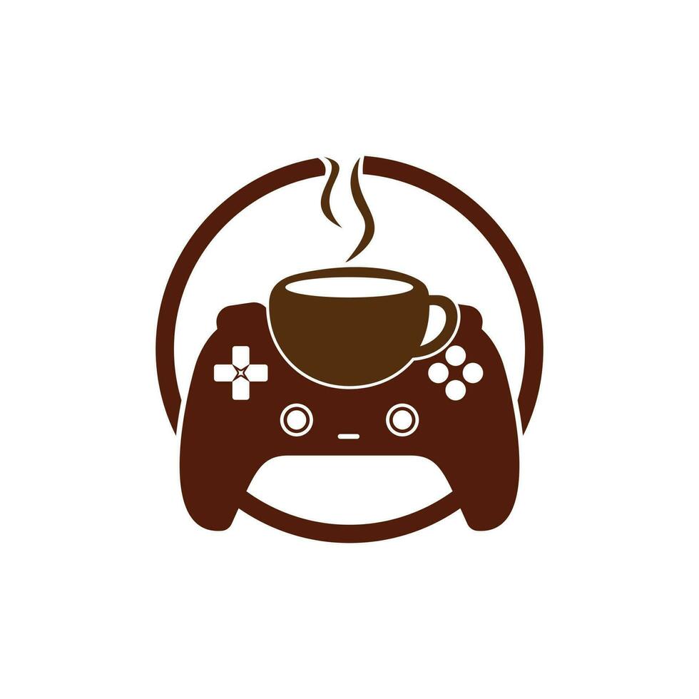 Gamer cafe vector logo design template.