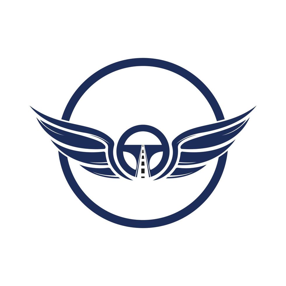 Steering with wings icon vector design.