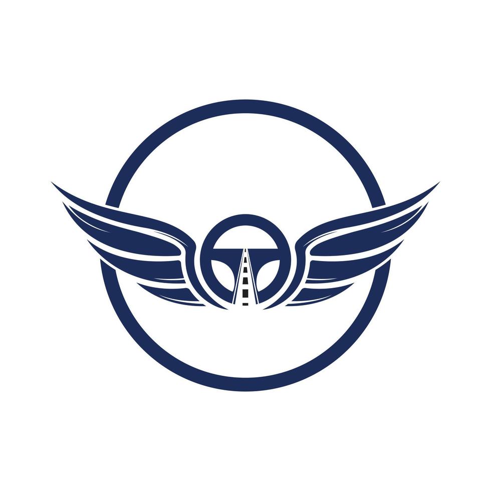 Steering with wings icon vector design.