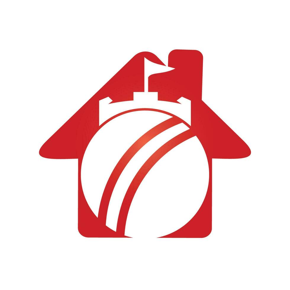 Cricket ball with fort icon design. vector