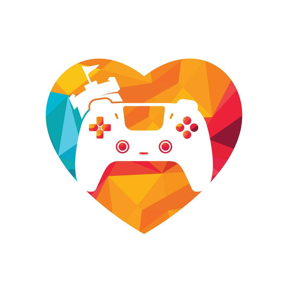 Game king vector logo design. Game console and fort icon vector design.