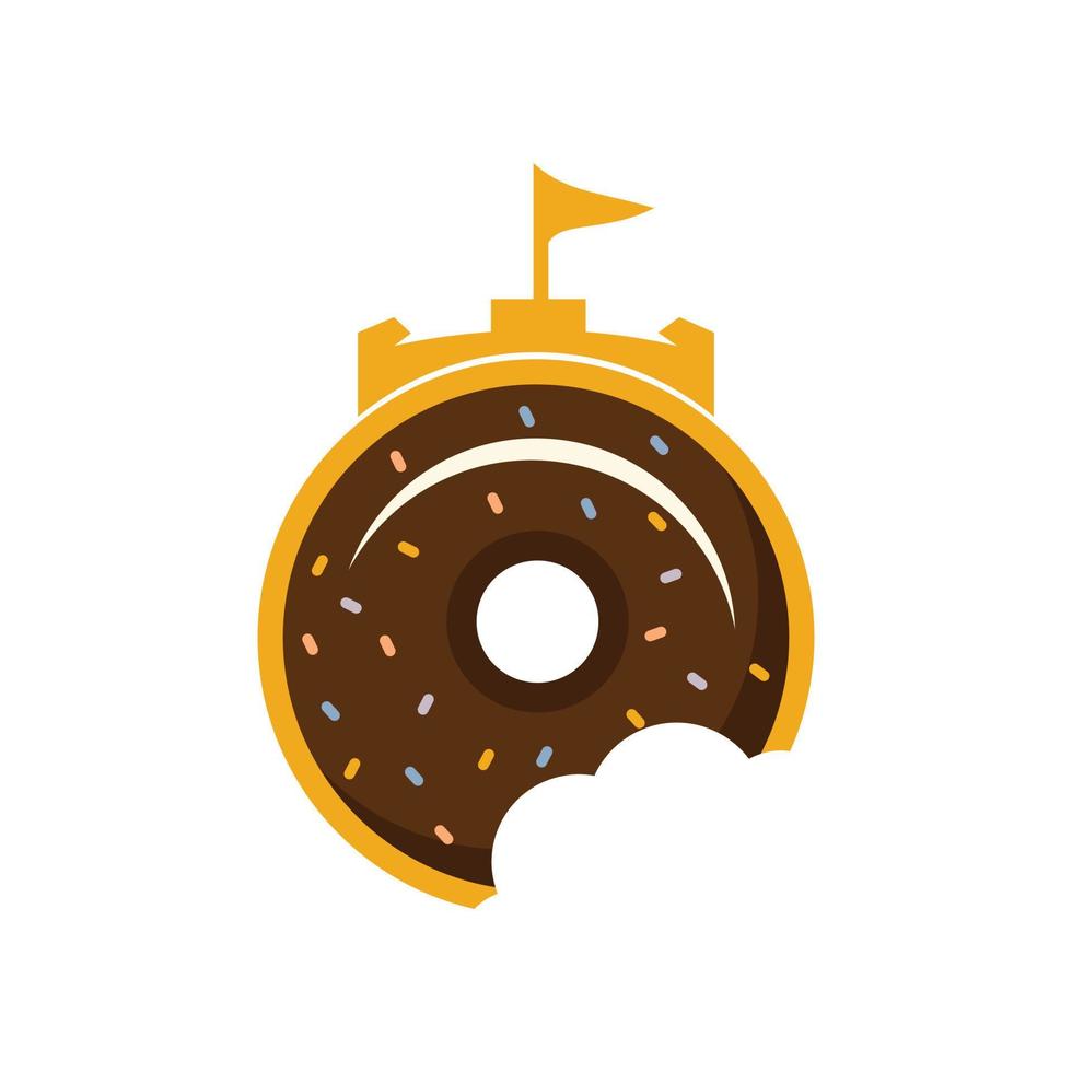 Donut fort vector logo design.