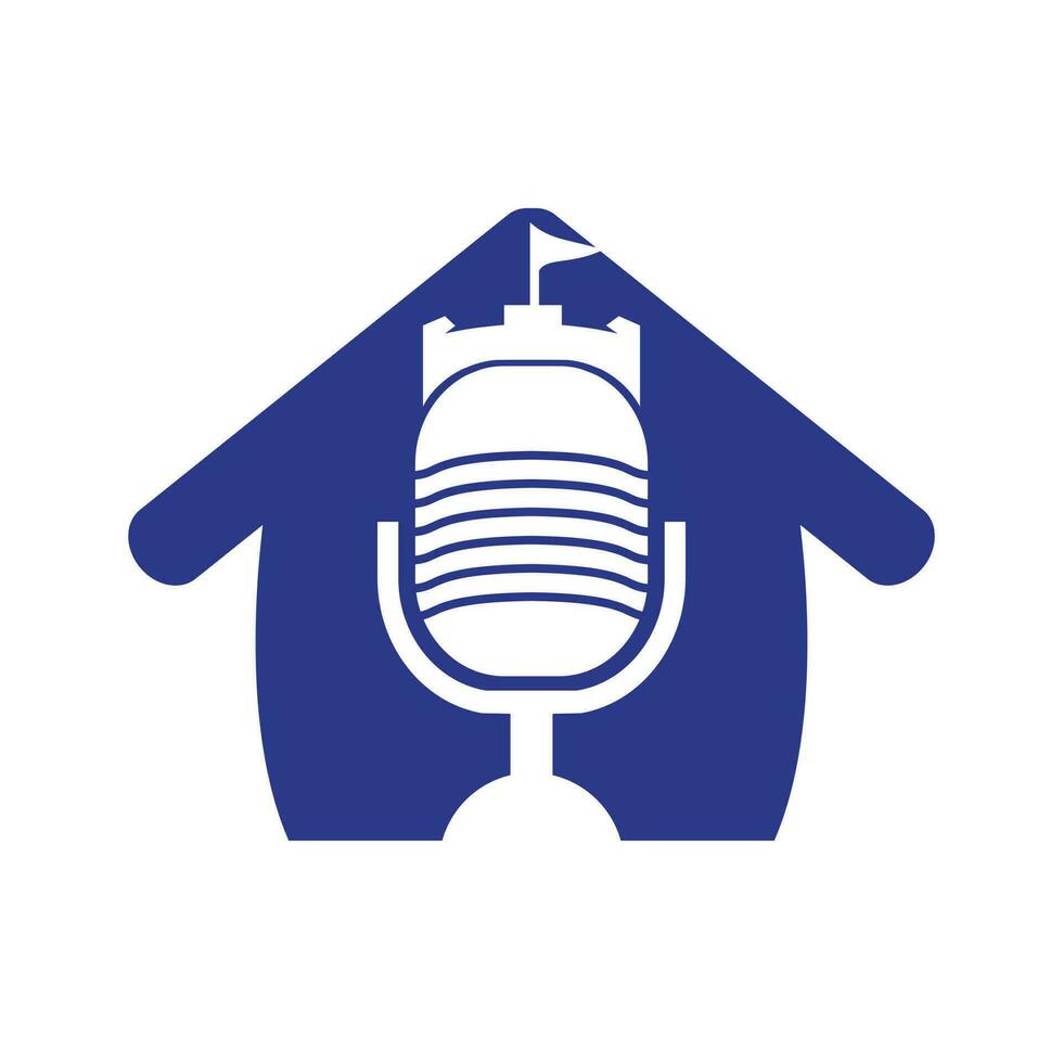 diseño del logotipo vectorial del podcast del castillo. vector
