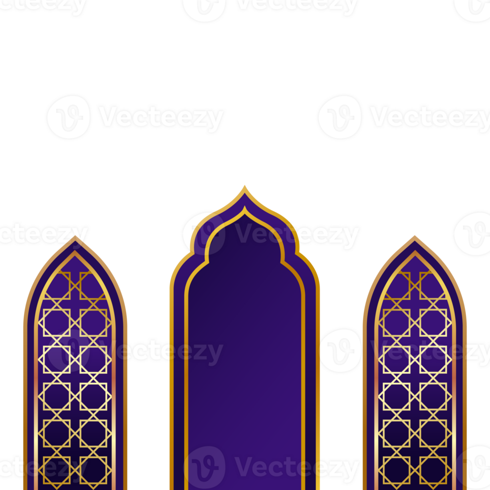 illustrazione di islamico moschea con Luna e stella decorazione png