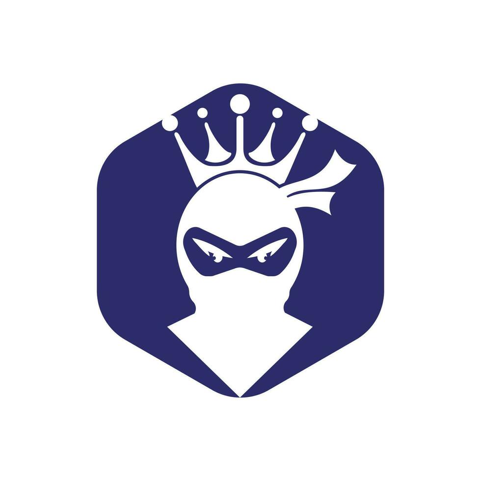 diseño del logotipo del vector rey ninja.
