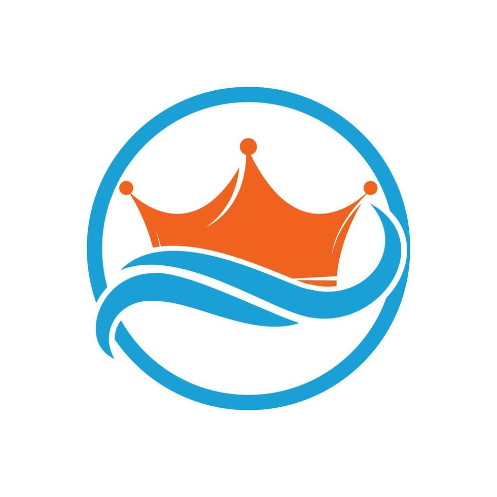 Wave king vector logo design.