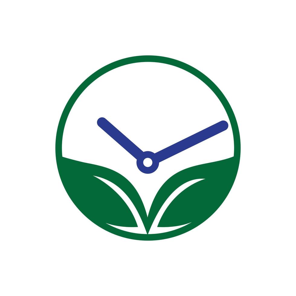 plantilla de diseño de logotipo de vector de tiempo de naturaleza. concepto de logo de tiempo de energía y tiempo de dieta.