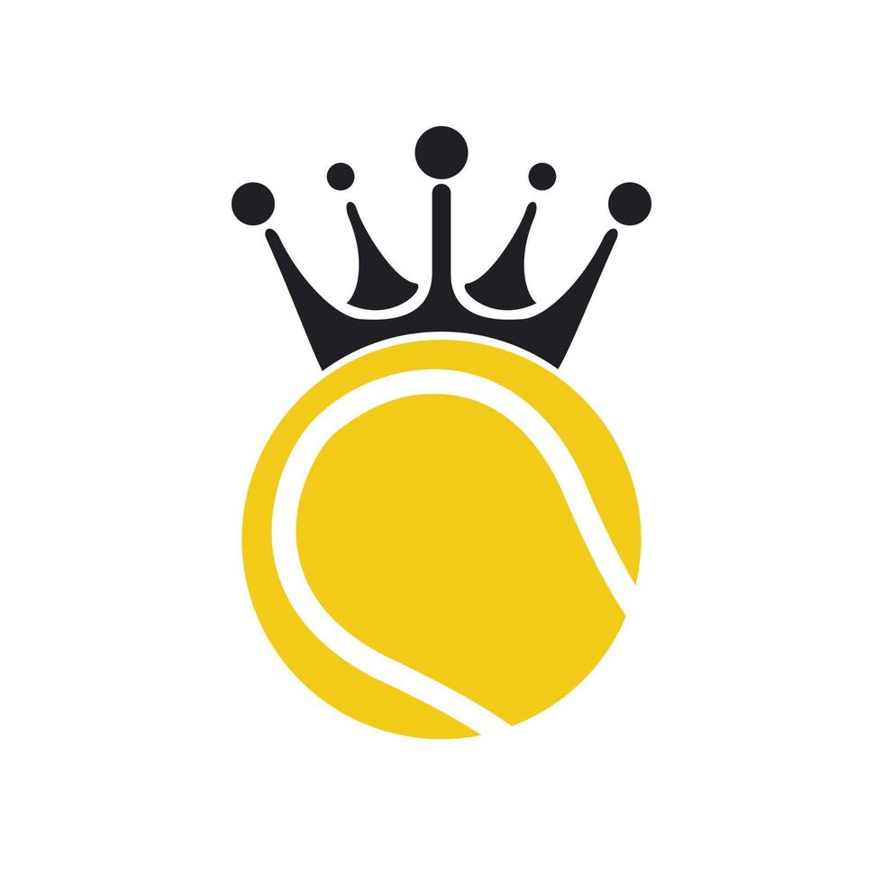 diseño del logotipo vectorial del rey del tenis. vector