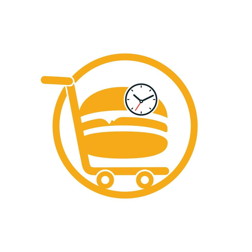 Food delivery vector logo design. On time food delivery logo concept.