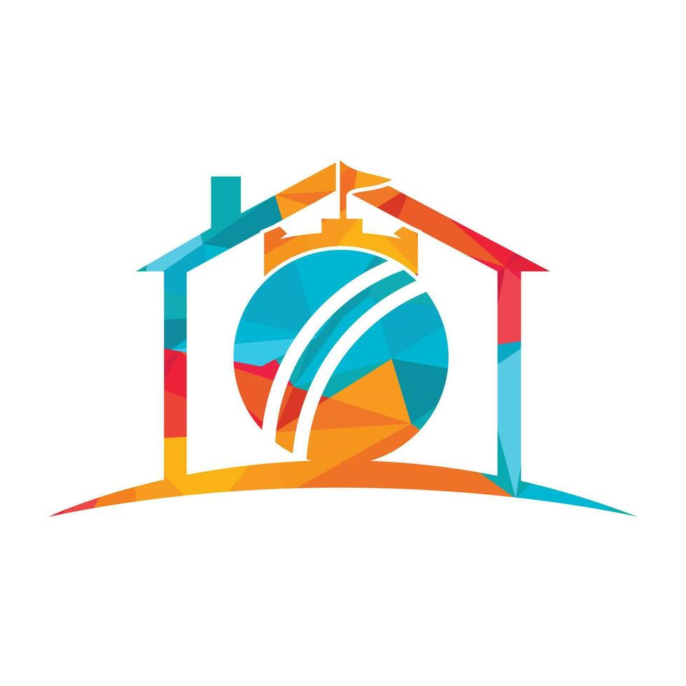 Cricket ball with fort icon design. vector