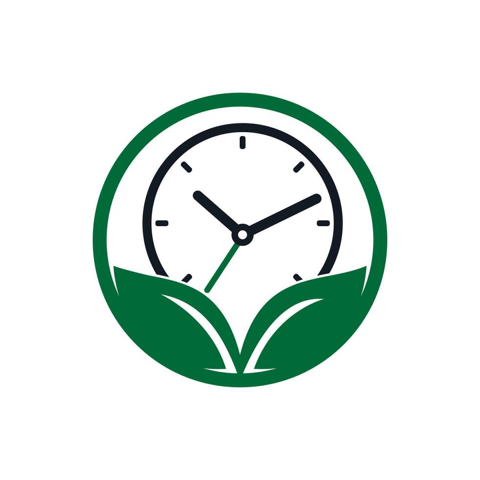 plantilla de diseño de logotipo de vector de tiempo de naturaleza. concepto de logo de tiempo de energía y tiempo de dieta.