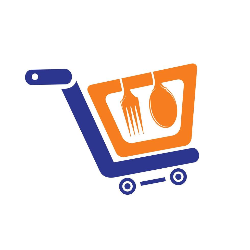 diseño del logotipo del vector de compras de alimentos.