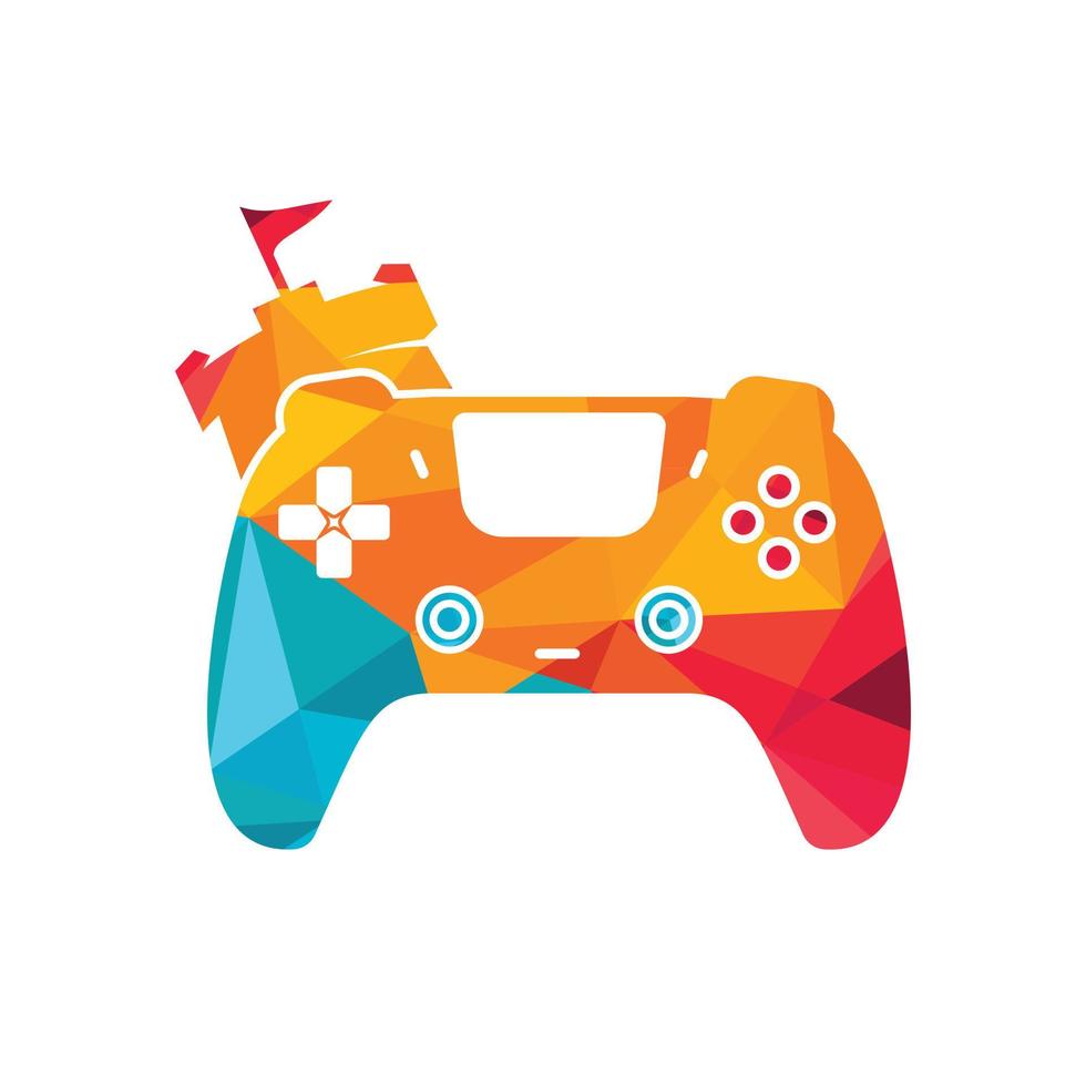 Game king vector logo design. Game console and fort icon vector design.