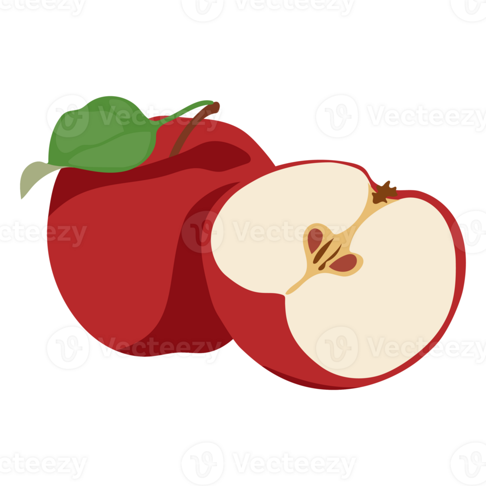 äpple frukt. frukt i en enkel illustration med lutning Färg png