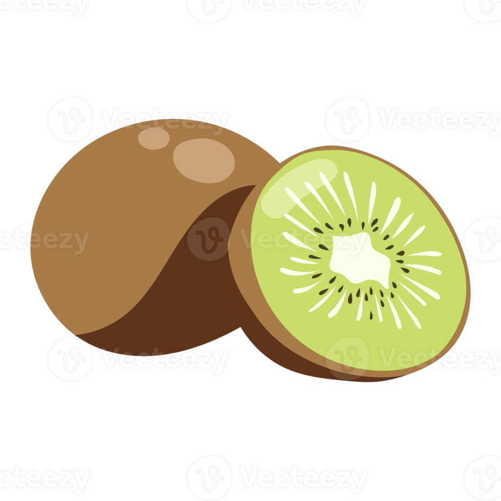 Kiwi. Obst in einer einfachen Illustration mit Farbverlauf png