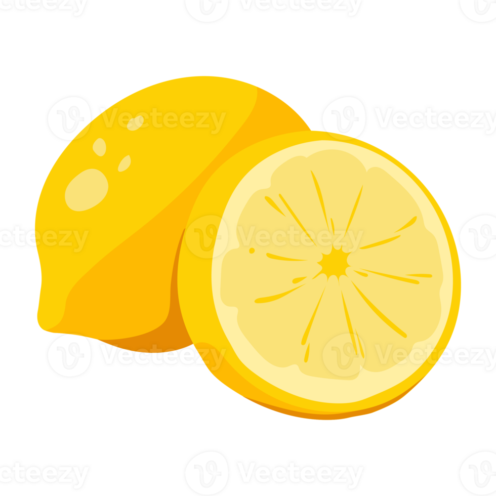 Lemon fruit. fruit in a simple illustration with gradient color png