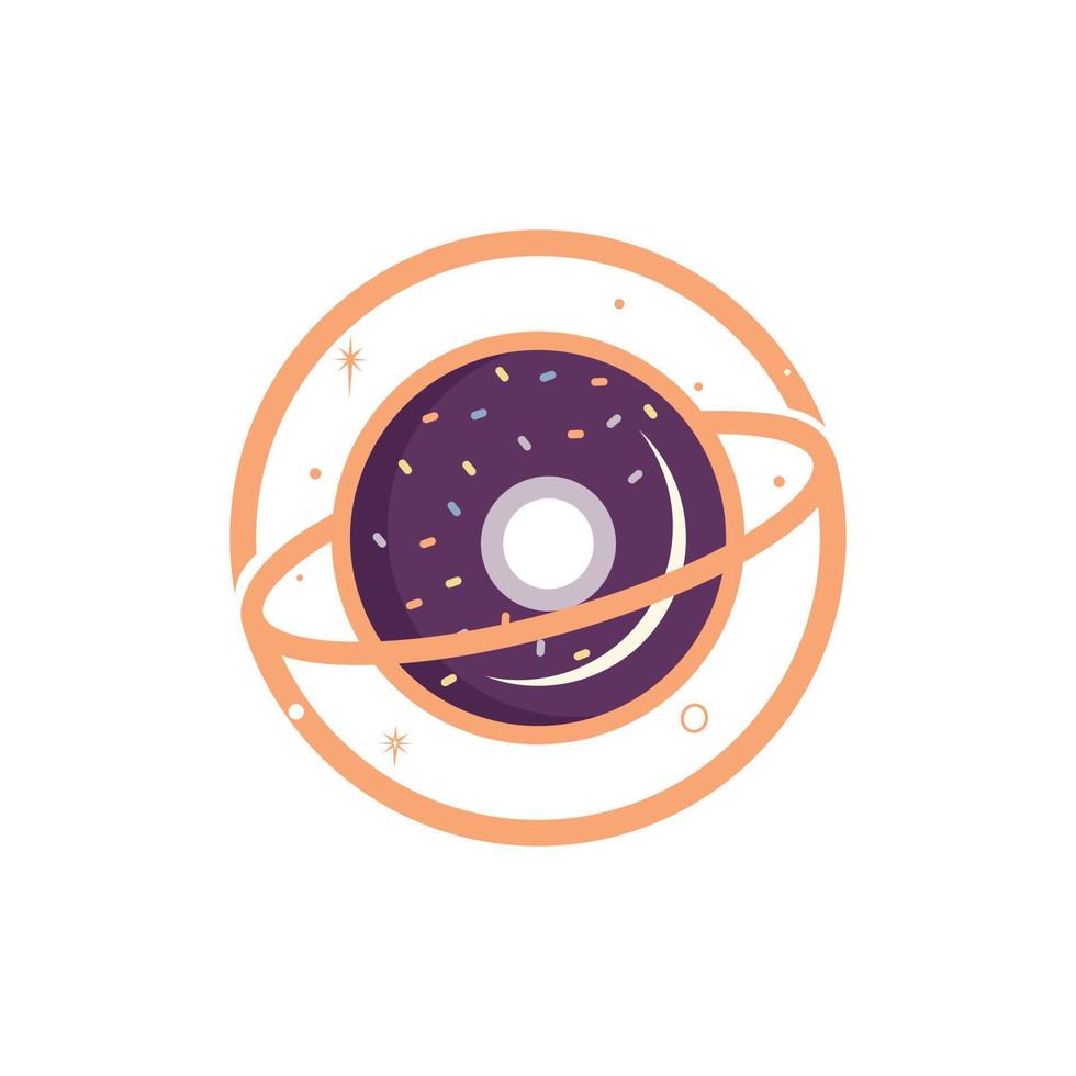 Doughnut planet vector logo design. Unique bakery logotype design template.