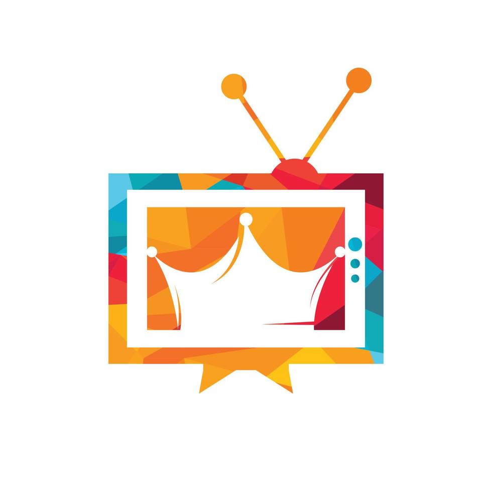 King TV vector logo design template.