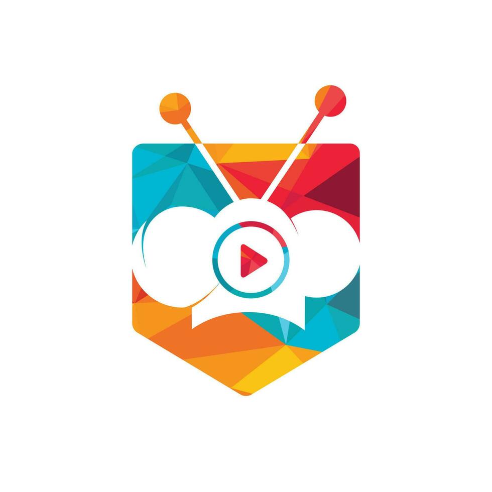 Chef play vector logo design. Cooking video logo design concept.