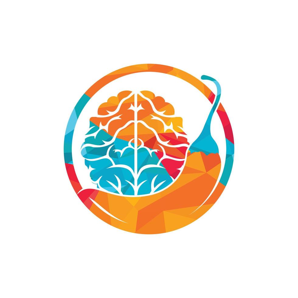 Chili brain vector logo design template. Spicy intelligence logo design concept.