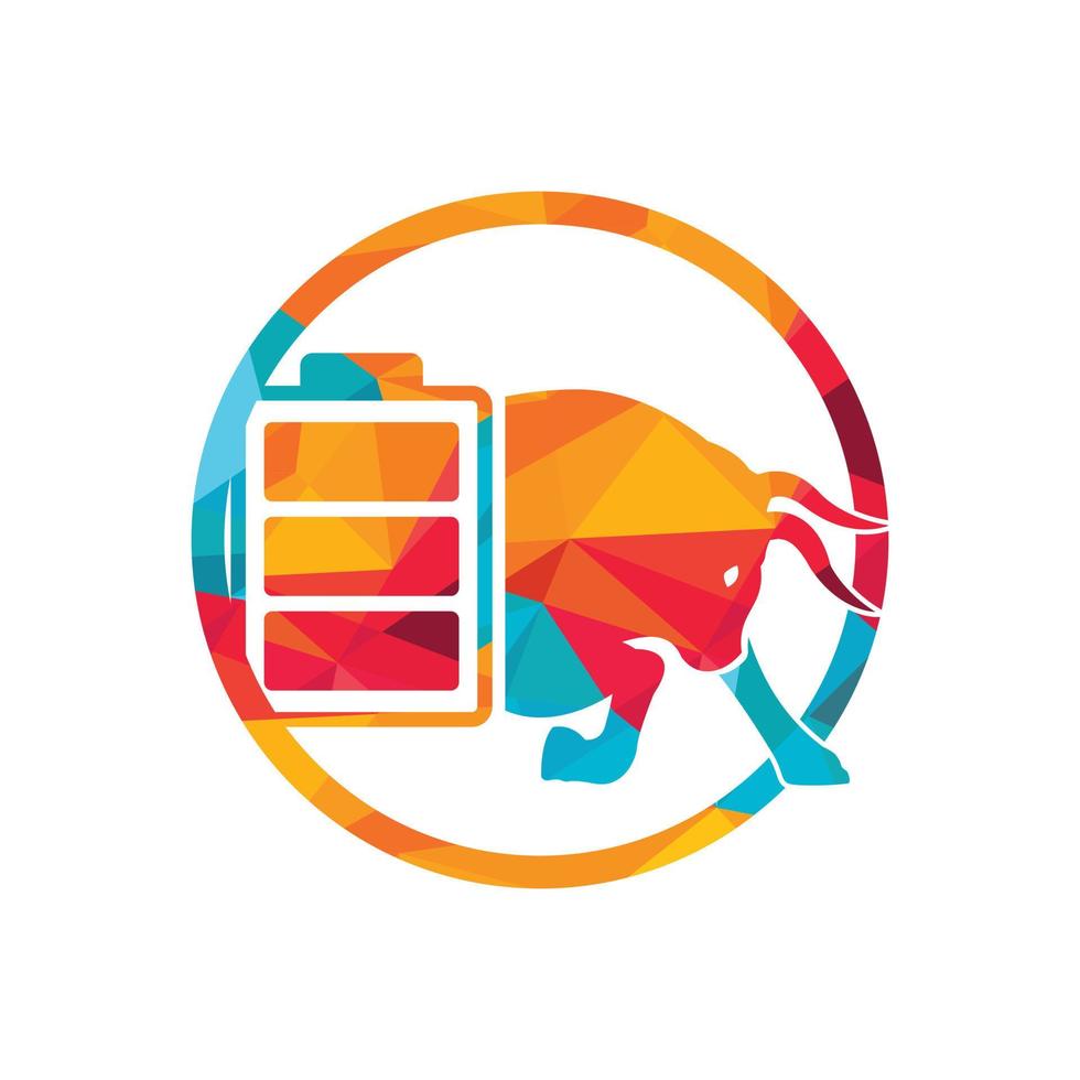 Bull Battery vector logo design template.