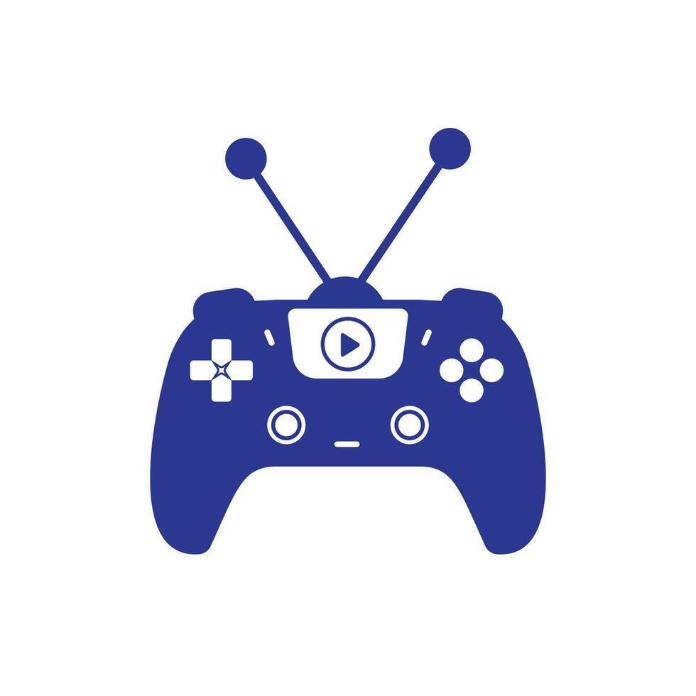 diseño de logotipo vectorial de televisión de juegos. diseño vectorial de iconos de televisión y gamepad. vector