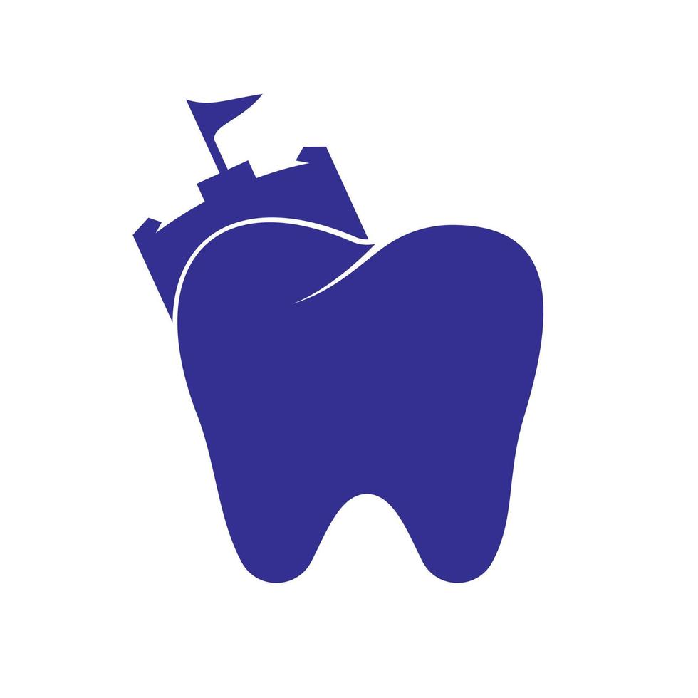 diseño del logotipo del vector del fuerte del dentista.