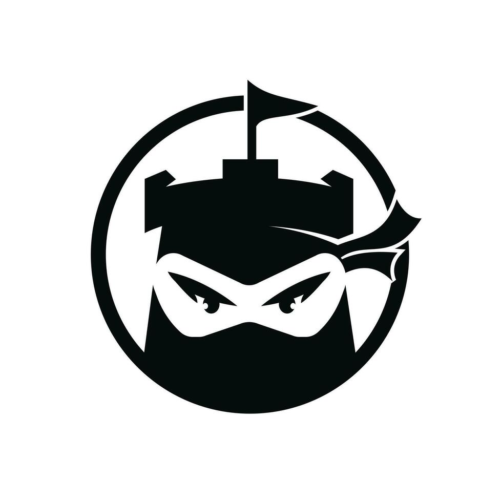 Castle ninja vector logo design template.