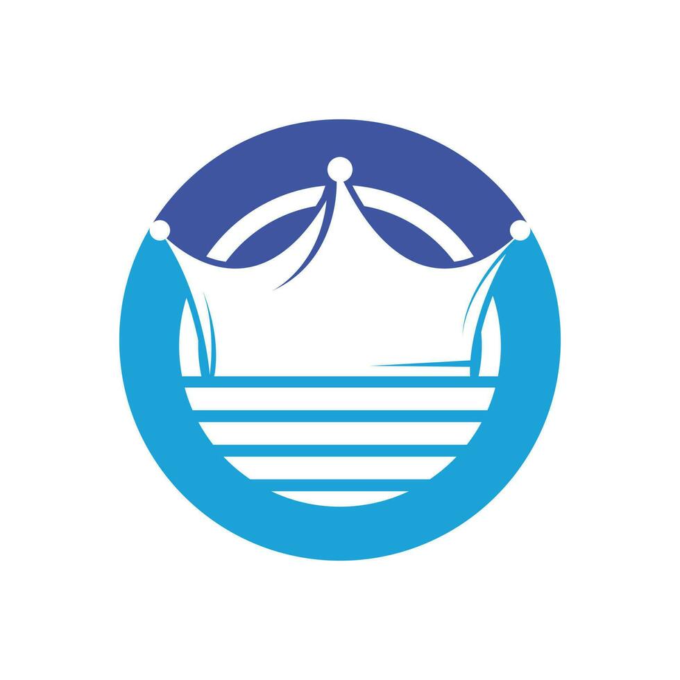 Wave king vector logo design.