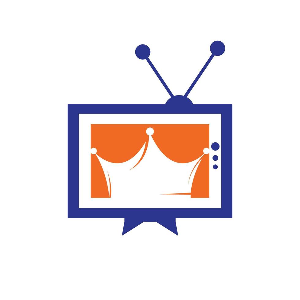 King TV vector logo design template.