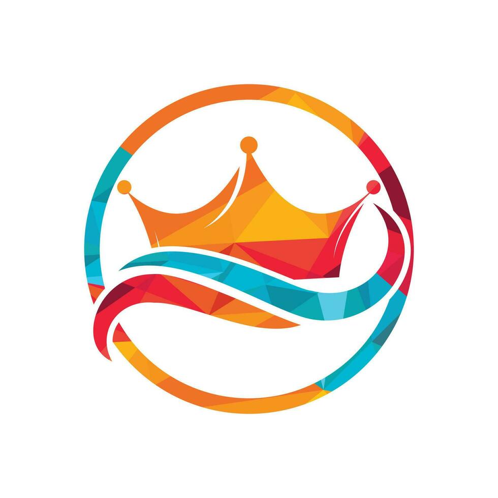 Wave king vector logo design.
